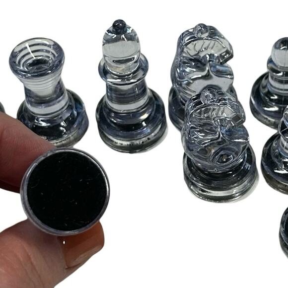 Single Lot of 11 Matching Acrylic Chess Pieces Board Games Crafts Decor Novelty - Picture 2 of 3